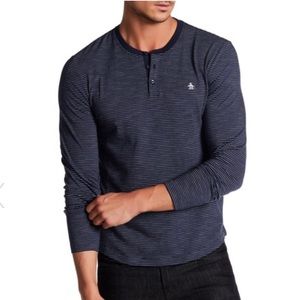 Original Penguin Slub Feeder Long Sleeve - Medium